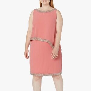 J Kara Beaded-Trim Popover Dress